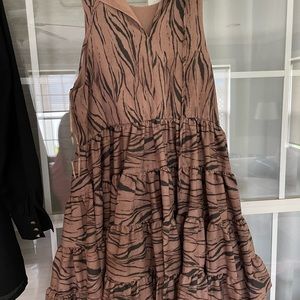 Brown and black Zebra print dress mini/midi length